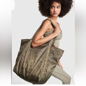 PINK Victoria's Secret Olive Logo Print Packable Tote